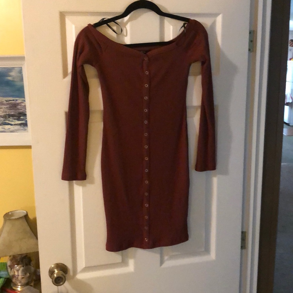 Off the shoulder button up forever 21 dress